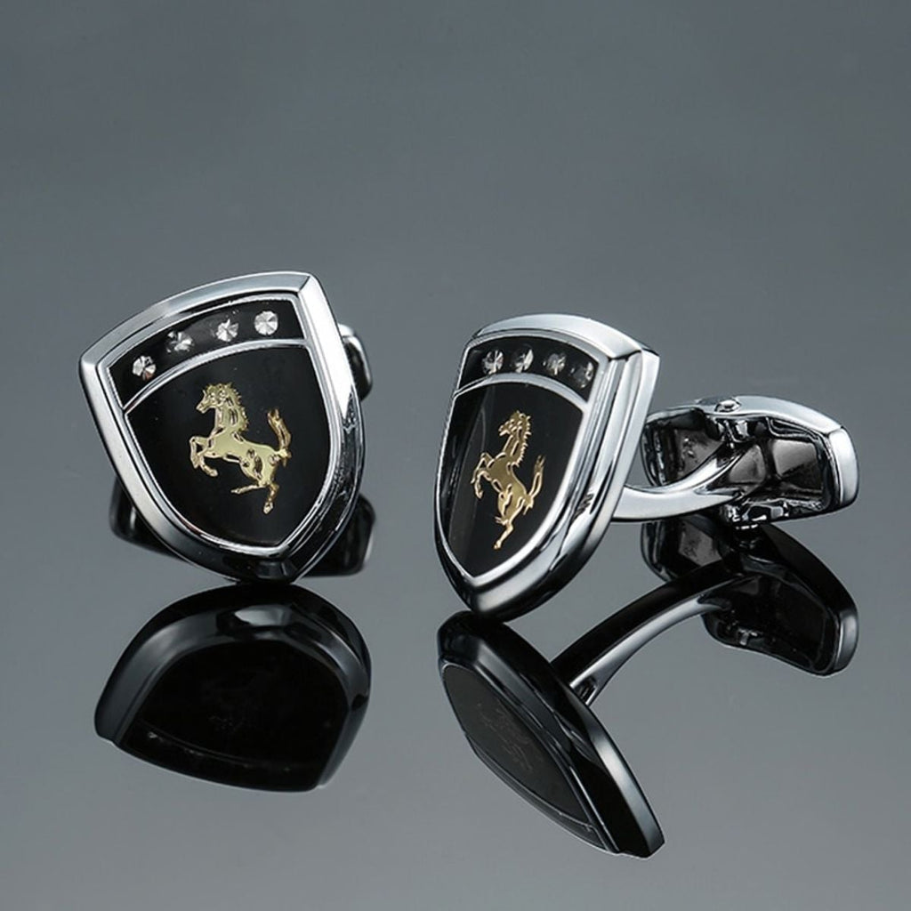 Fancy Black Ferrari Horse Cufflinks In Box Bulk