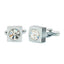 Square Silver Diamond Cufflinks In Box Bulk