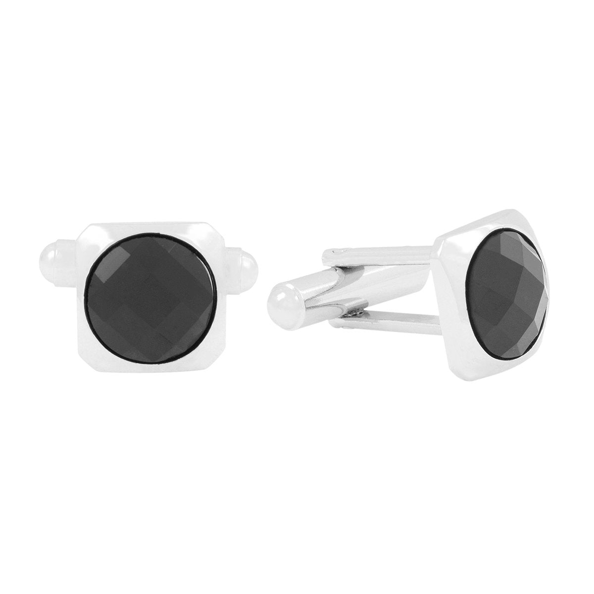 Square Black Crystal Cufflinks In Box Bulk Secondary image