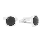 Square Black Crystal Cufflinks In Box Bulk