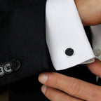 Square Black Crystal Cufflinks In Box Bulk