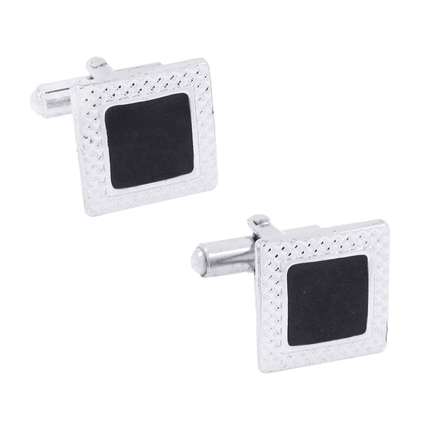 Square Black Economy Cufflinks In Box Bulk Main image