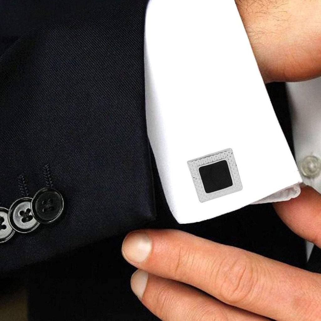 Square Black Economy Cufflinks In Box Bulk