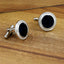 Round Black Crystal Cufflinks In Box Bulk