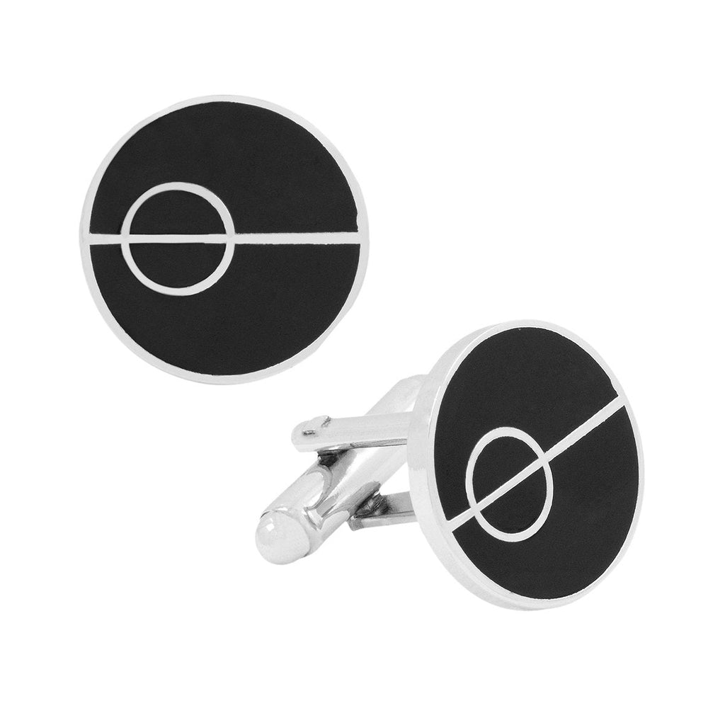 Round Black Omega Cufflinks In Box Bulk