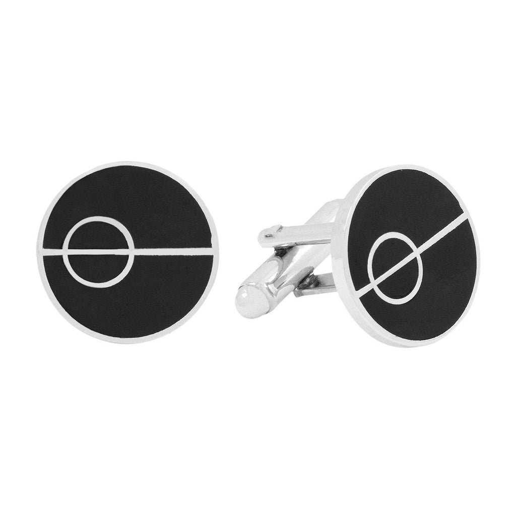 Round Black Omega Cufflinks In Box Bulk