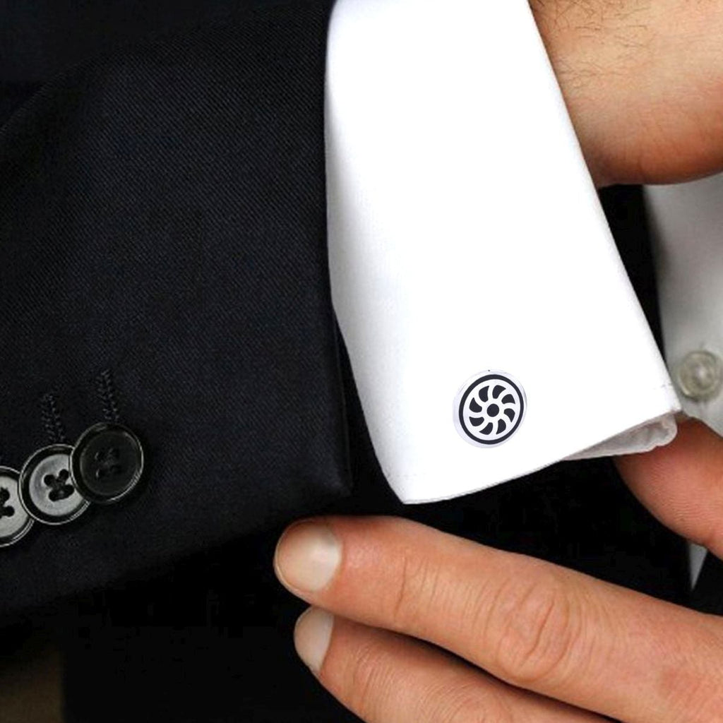 Round Black Eye Cufflinks In Box Bulk