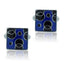 Square Blue Circles Cufflinks In Box Bulk