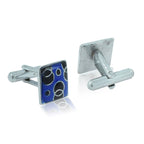 Square Blue Circles Cufflinks In Box Bulk