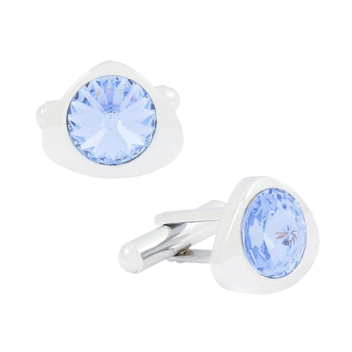Triangle Blue Crystal Cufflinks In Box Bulk Main image