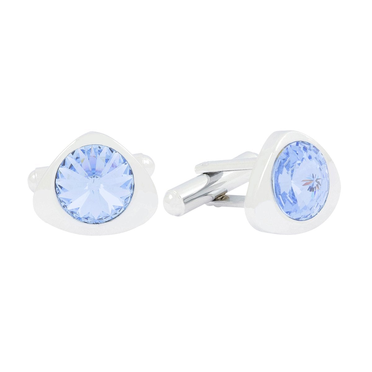 Triangle Blue Crystal Cufflinks In Box Bulk Secondary image