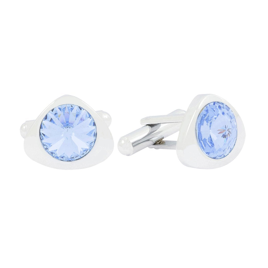 Triangle Blue Crystal Cufflinks In Box Bulk