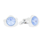 Triangle Blue Crystal Cufflinks In Box Bulk