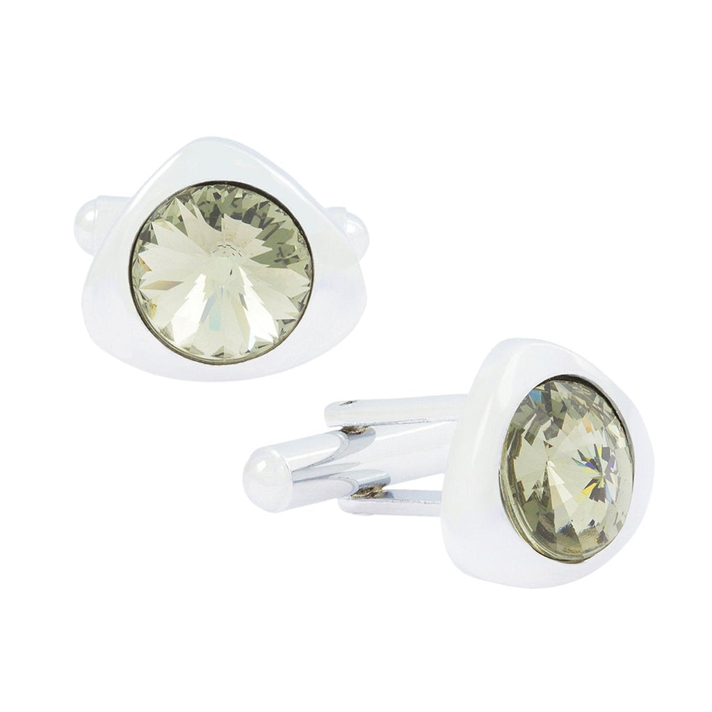 Triangle Grey Crystal Cufflinks In Box Bulk