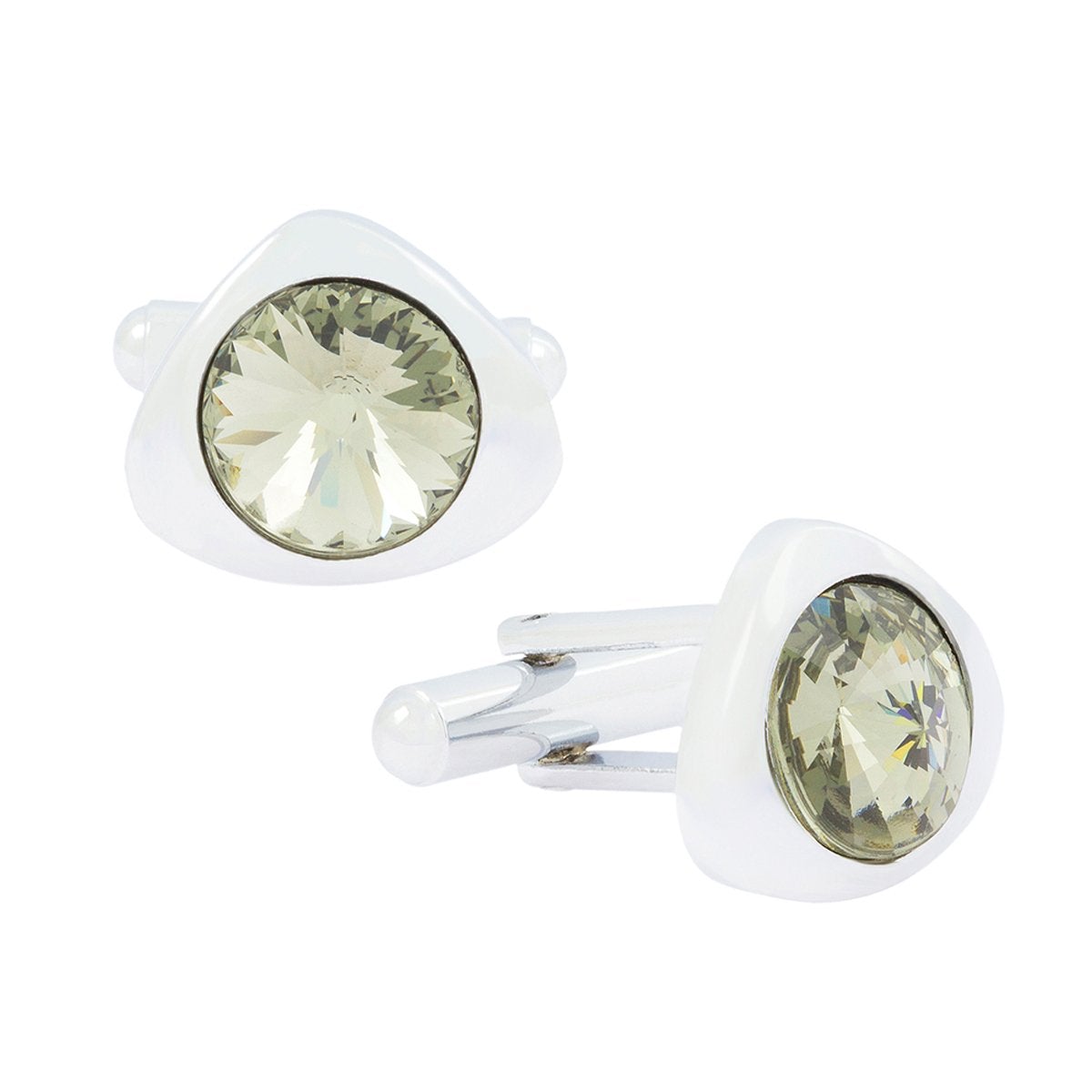 Triangle Grey Crystal Cufflinks In Box Bulk