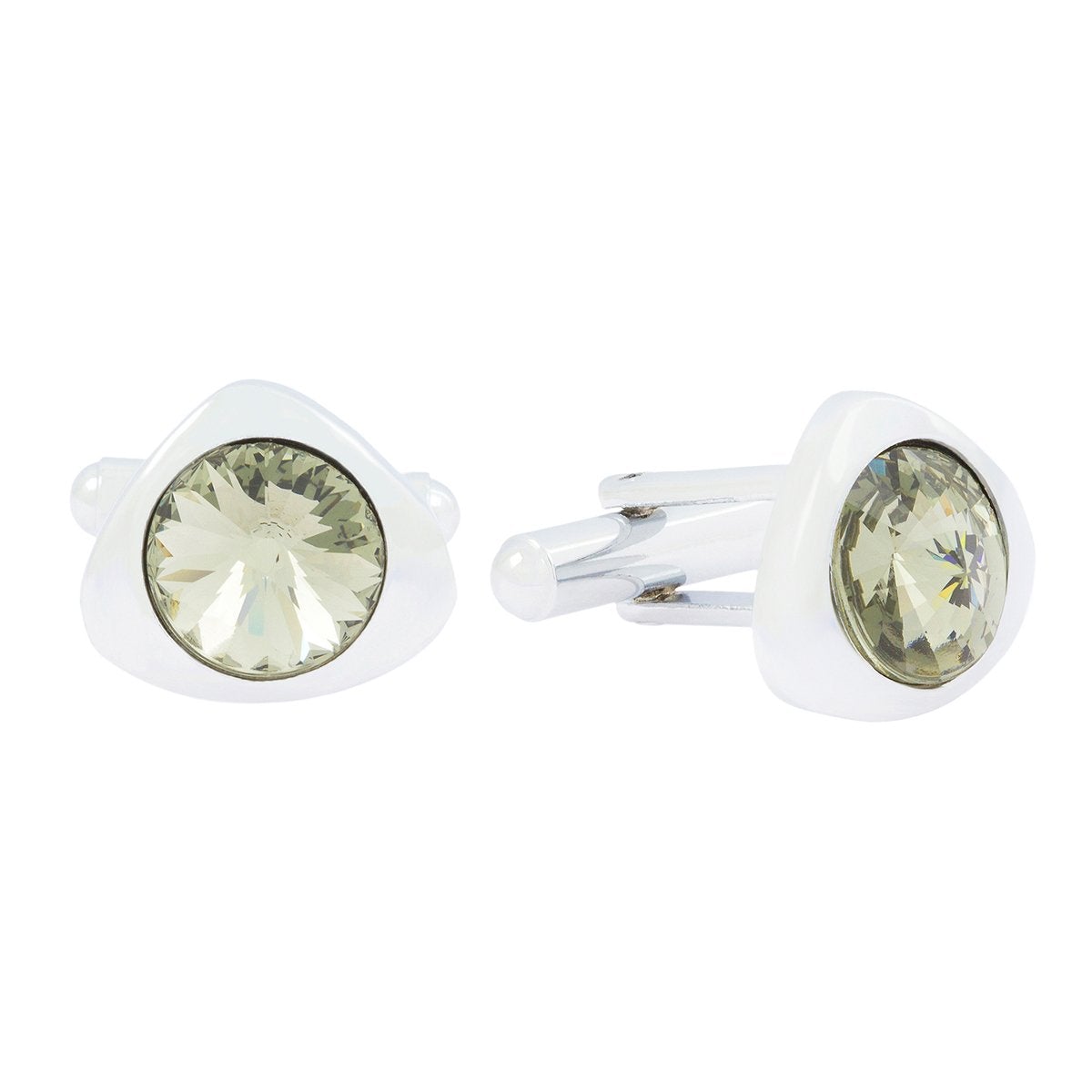 Triangle Grey Crystal Cufflinks In Box Bulk Secondary image
