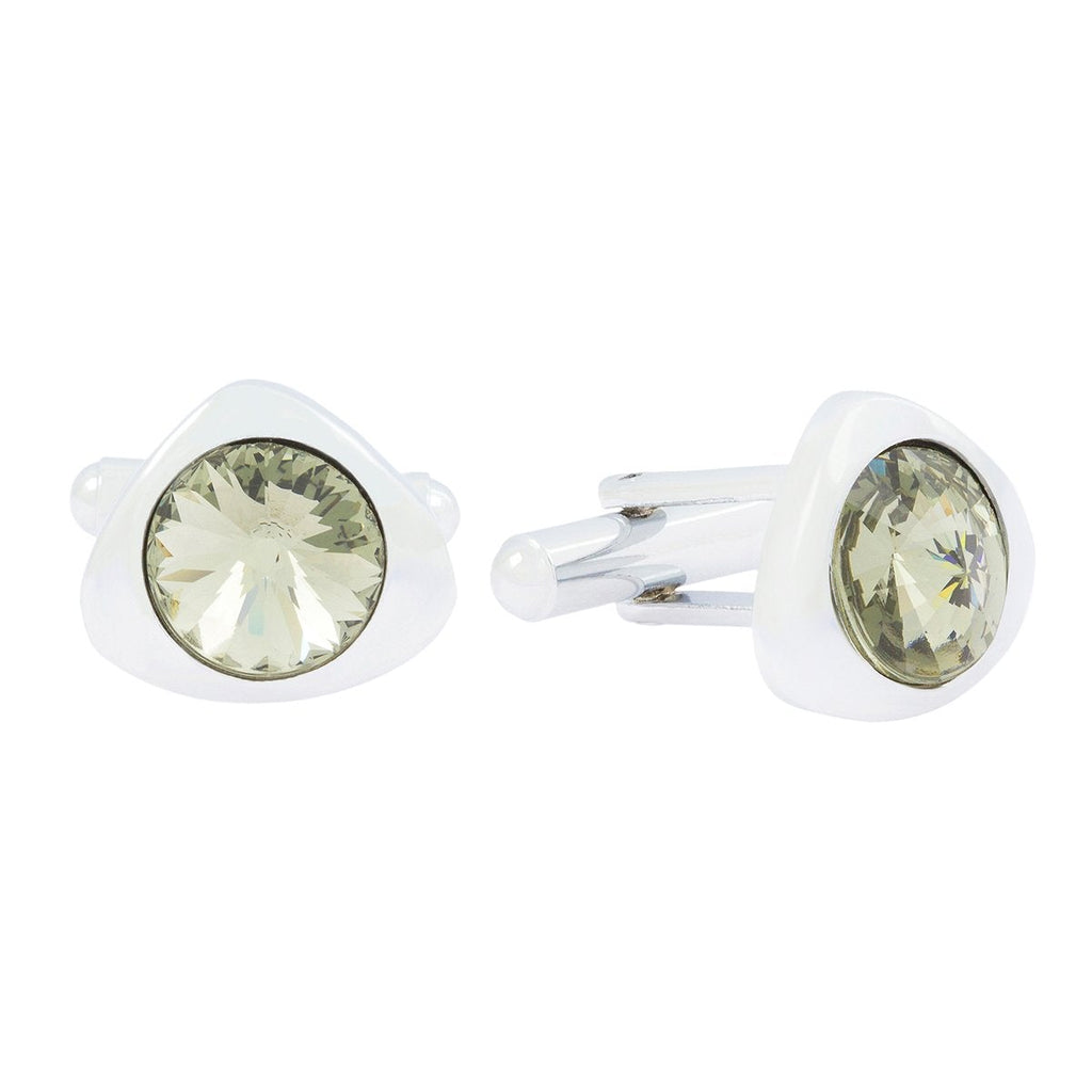 Triangle Grey Crystal Cufflinks In Box Bulk