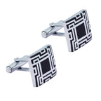 Square Black Checks Cufflinks In Box Bulk