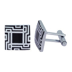 Square Black Checks Cufflinks In Box Bulk