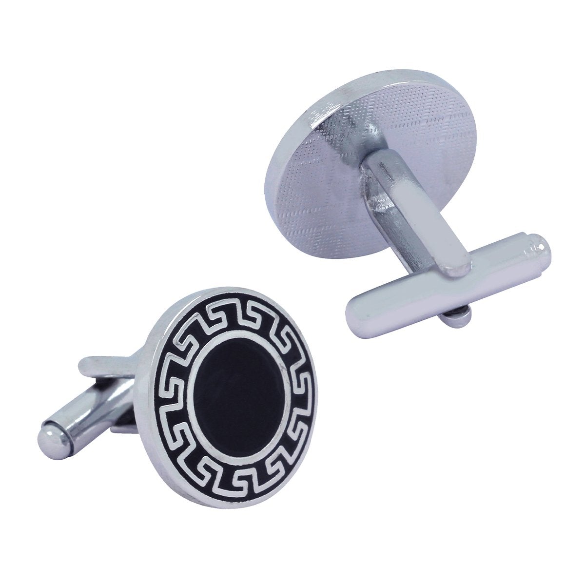 Round Black Checks Cufflinks In Box Bulk Secondary image