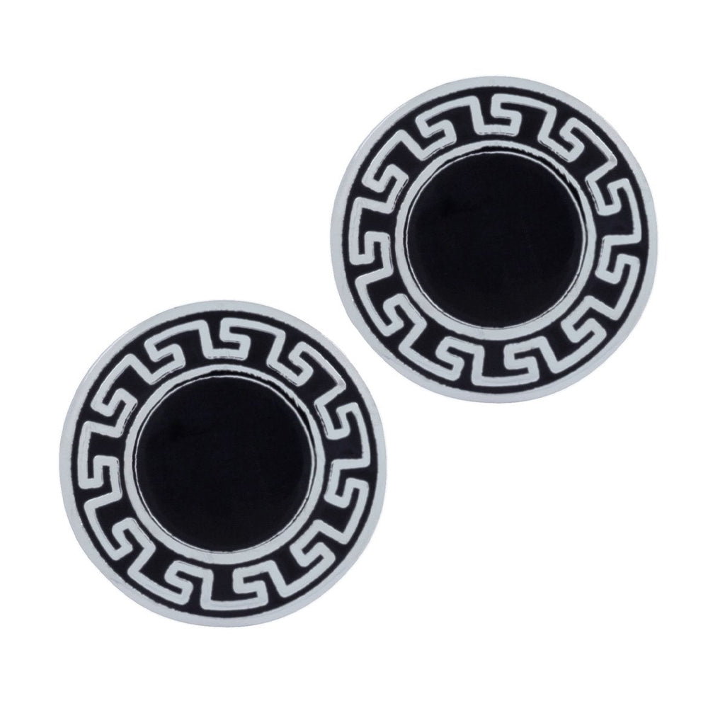 Round Black Checks Cufflinks In Box Bulk