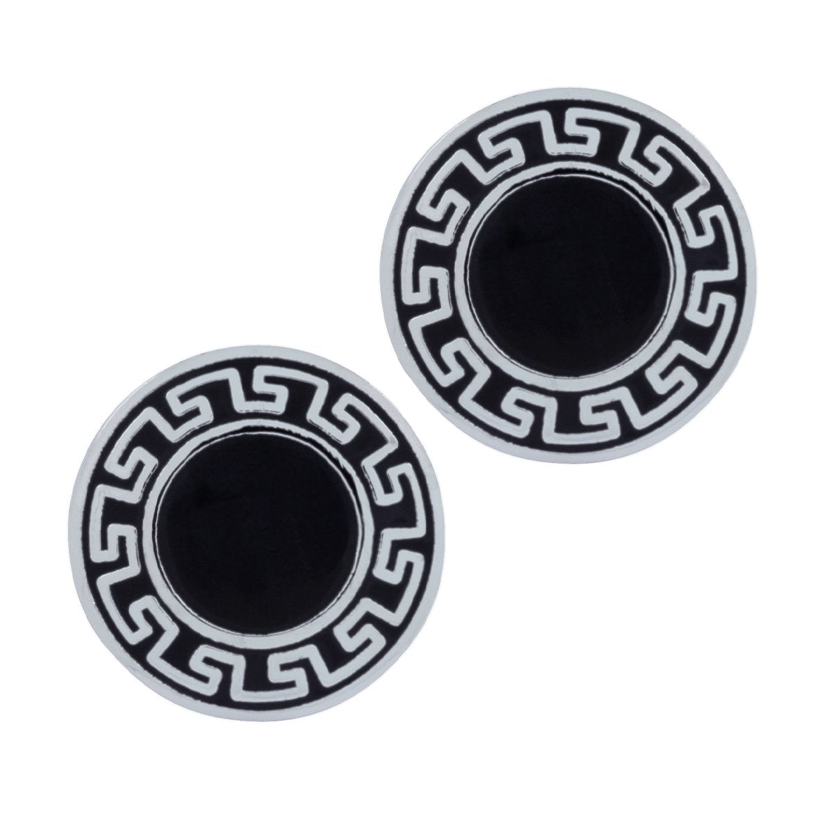 Round Black Checks Cufflinks In Box Bulk