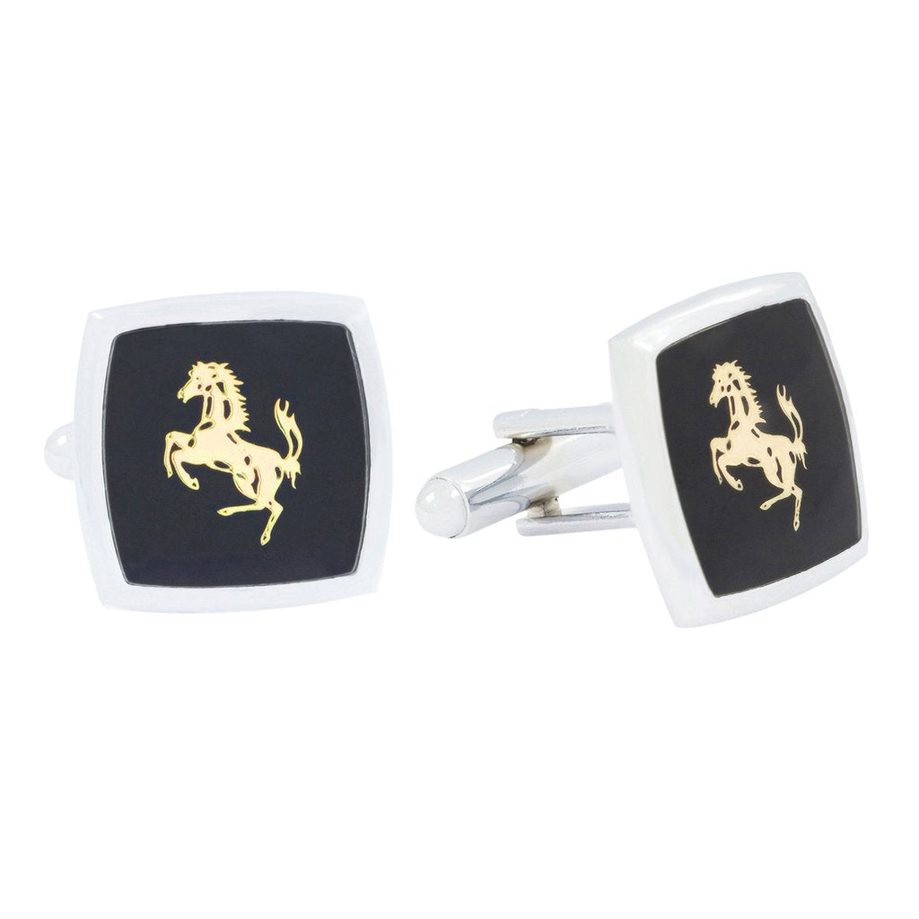 Square Black Ferrari Horse Cufflinks In Box Bulk
