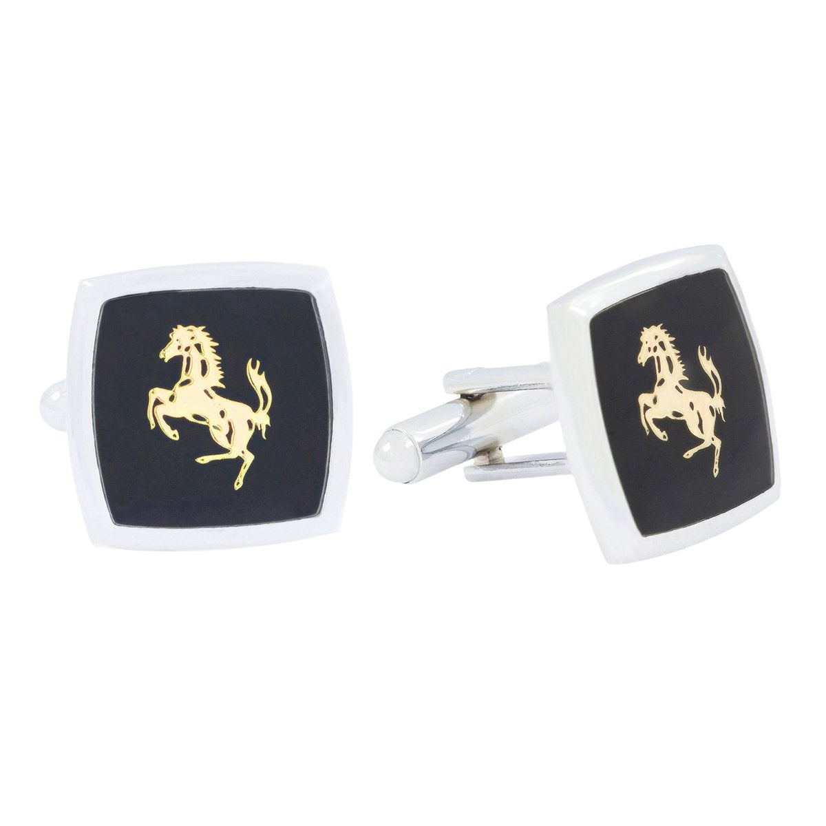 Square Black Ferrari Horse Cufflinks In Box Bulk