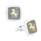 Square Grey Ferrari Horse Cufflinks In Box Bulk