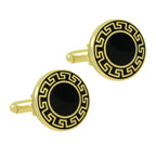 Round Black Gold Cufflinks In Box Bulk