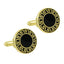 Round Black Gold Cufflinks In Box Bulk