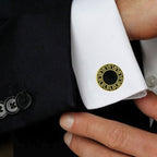 Round Black Gold Cufflinks In Box Bulk