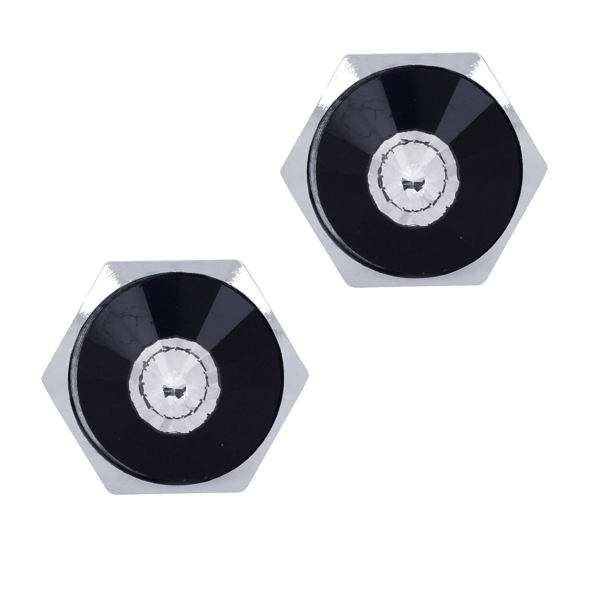 Hexagon Black Crystal Cufflinks In Box Bulk Secondary image