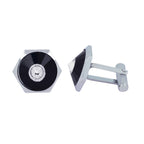 Hexagon Black Crystal Cufflinks In Box Bulk