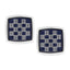 Square Silver Checks Cufflinks In Box Bulk
