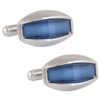 Cylinder Blue Crystal Cufflinks In Box Bulk