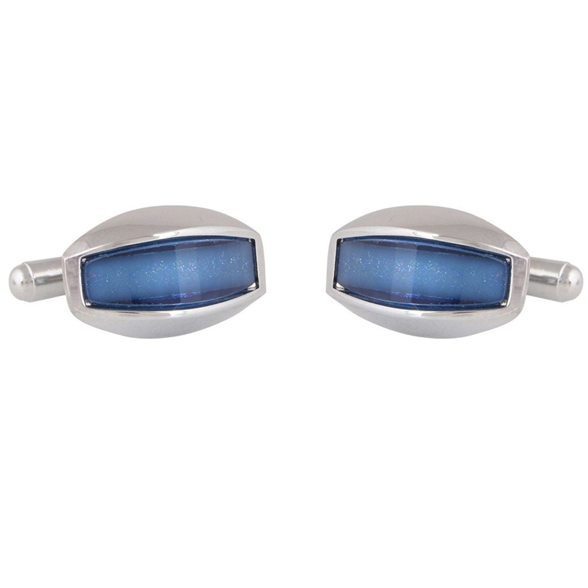 Cylinder Blue Crystal Cufflinks In Box Bulk Secondary image