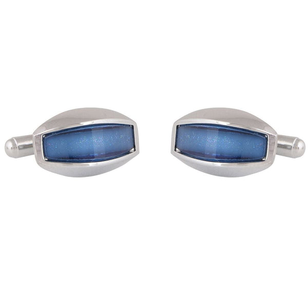 Cylinder Blue Crystal Cufflinks In Box Bulk Secondary image