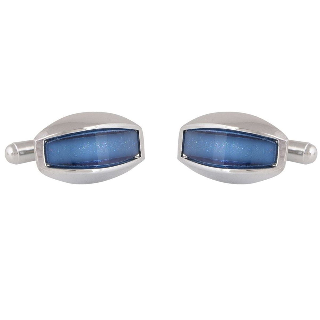 Cylinder Blue Crystal Cufflinks In Box Bulk
