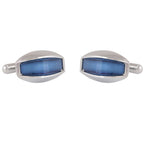 Cylinder Blue Crystal Cufflinks In Box Bulk