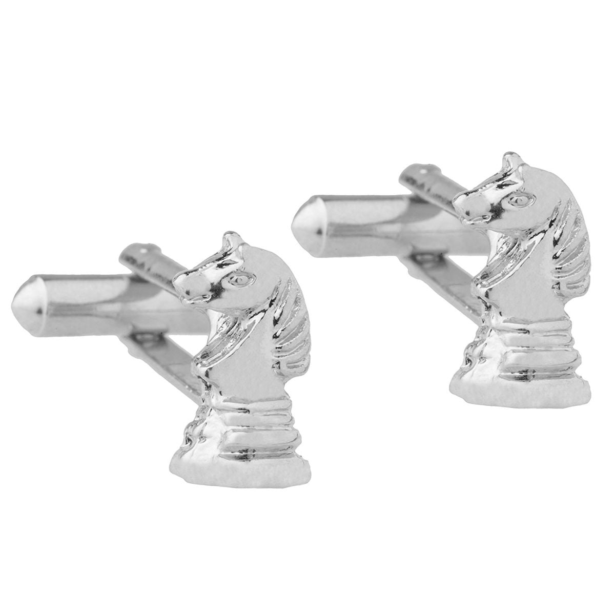 Fancy Silver Horse Chess Cufflinks In Box Bulk