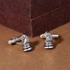 Fancy Silver Horse Chess Cufflinks In Box Bulk