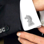 Fancy Silver Horse Chess Cufflinks In Box Bulk