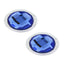 Oval Blue Crystal Cufflinks In Box Bulk
