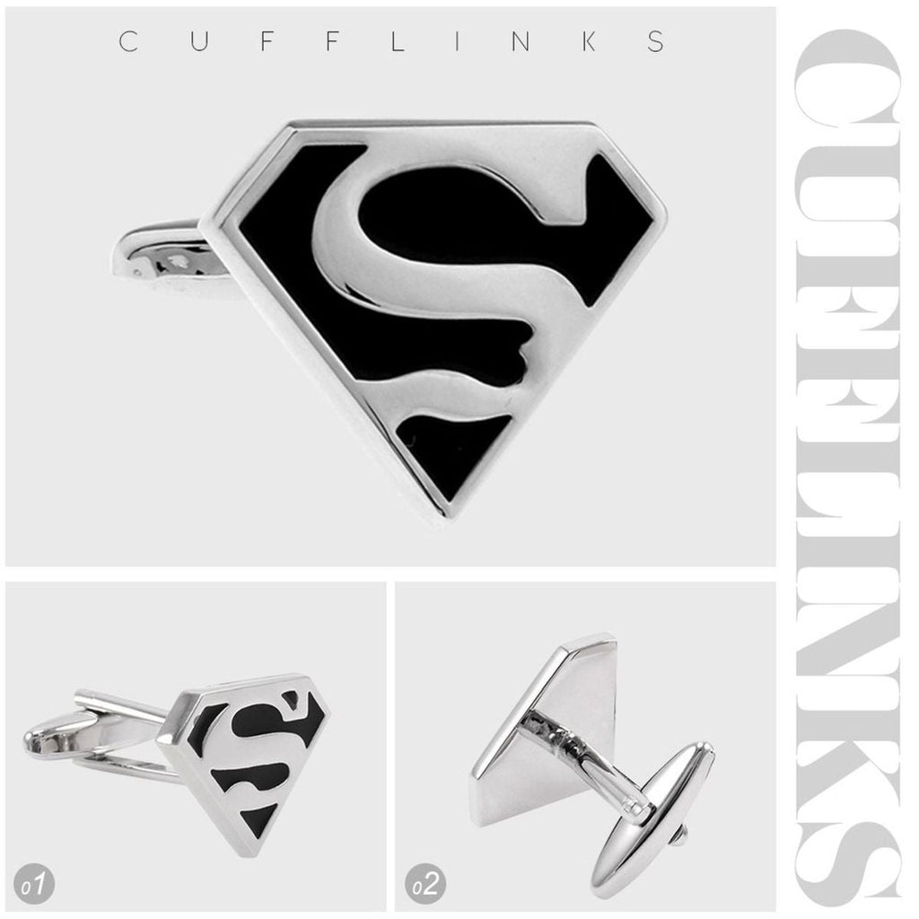 Black Superman Cufflinks In Box Bulk