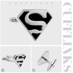 Black Superman Cufflinks In Box Bulk