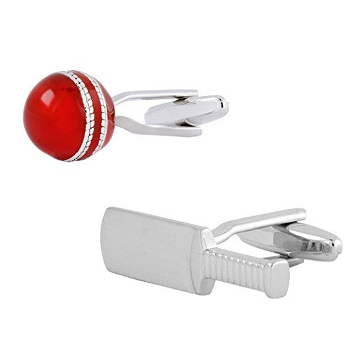 Fancy Red Bat Ball Cricket Cufflinks In Box Main image
