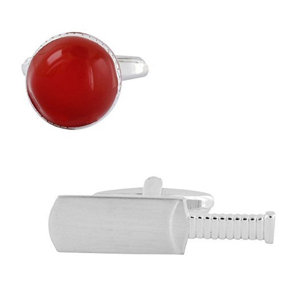 Fancy Red Bat Ball Cricket Cufflinks In Box Secondary image