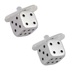Cube Silver Dice Gambling Cufflinks In Box Bulk