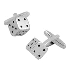 Cube Silver Dice Gambling Cufflinks In Box Bulk